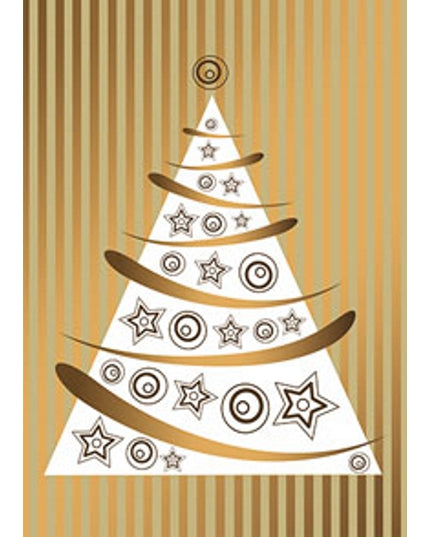 Wenskaart kerstboom goud