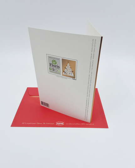 Wenskaart kerstboom goud