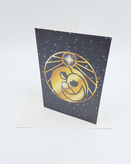 Wenskaart Jozef, Maria, Jezus