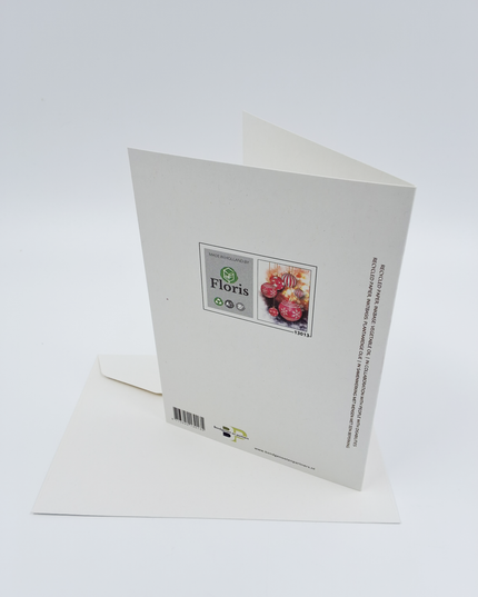 Wenskaart kerstballen rood