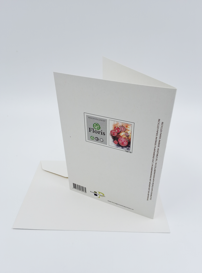 Wenskaart kerstballen rood