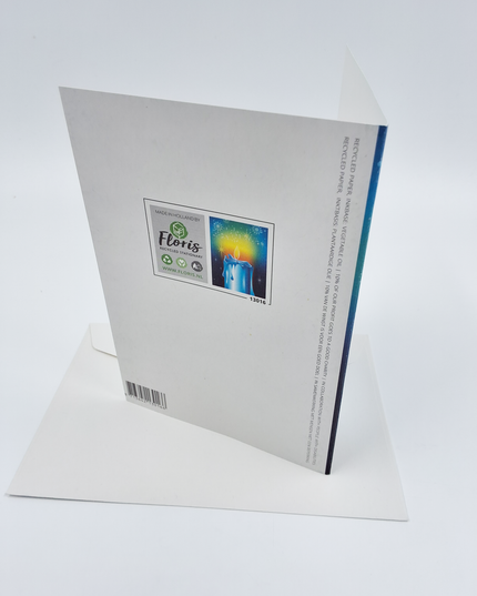 Wenskaart kaars blauw