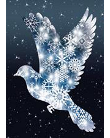 Wenskaart vredesduif sterren