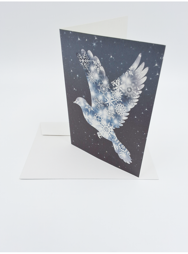 Wenskaart vredesduif sterren