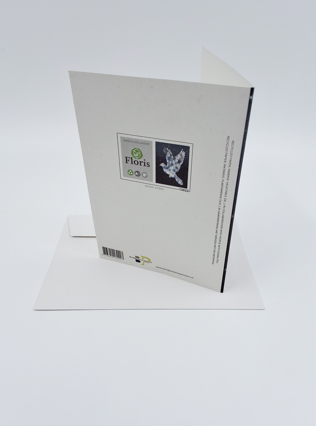 Wenskaart vredesduif sterren