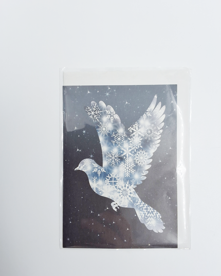 Wenskaart vredesduif sterren