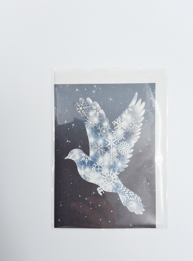 Wenskaart vredesduif sterren