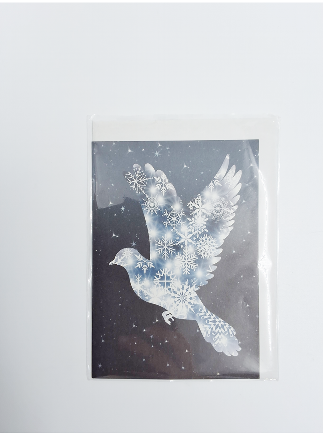 Wenskaart vredesduif sterren