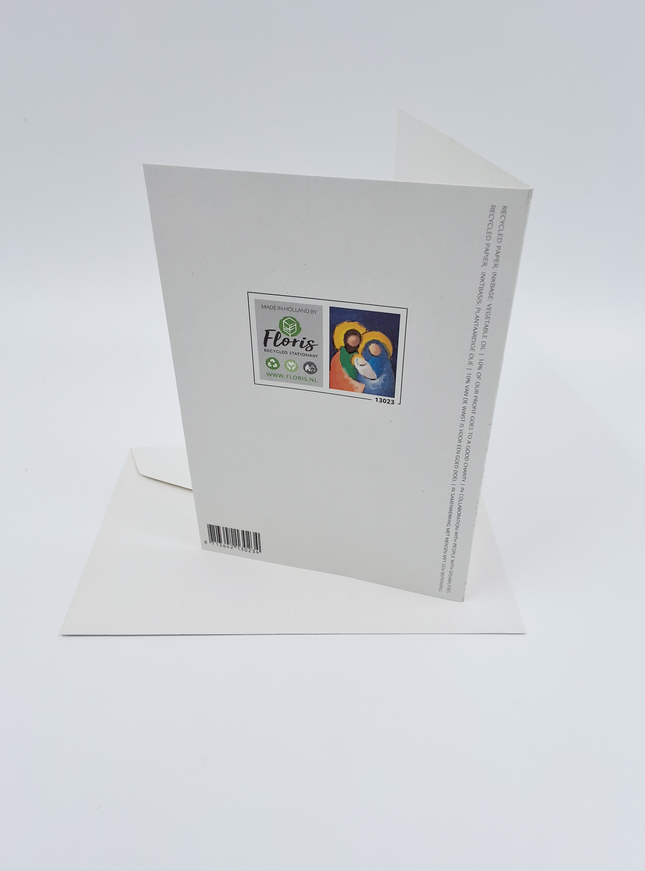 Wenskaart kerstbal heilige familie