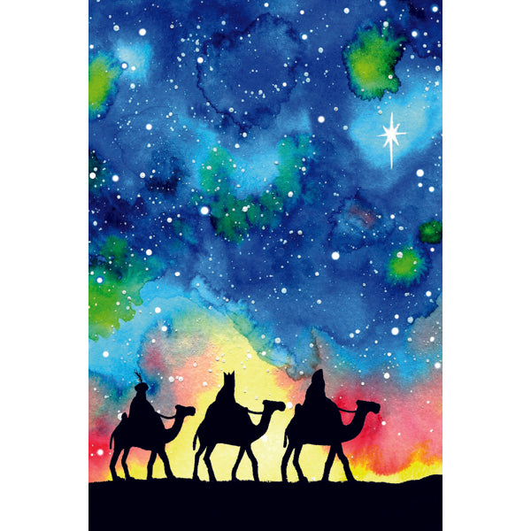 Wenskaart 3 koningen met sterrenhemel