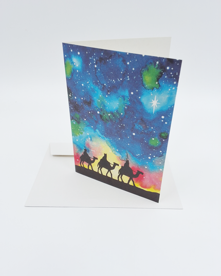 Wenskaart 3 koningen met sterrenhemel