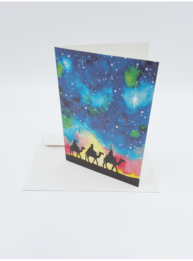 Wenskaart 3 koningen met sterrenhemel