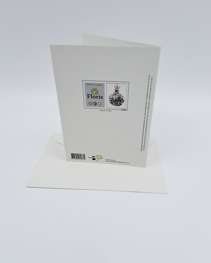 Wenskaart kerstbal met vogel