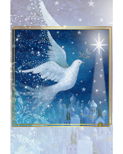 Wenskaart duif met sterren