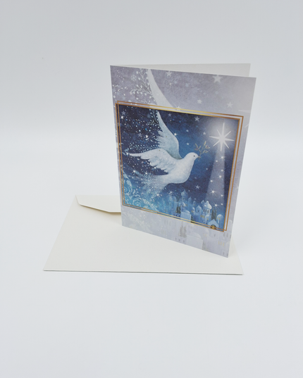 Wenskaart duif met sterren