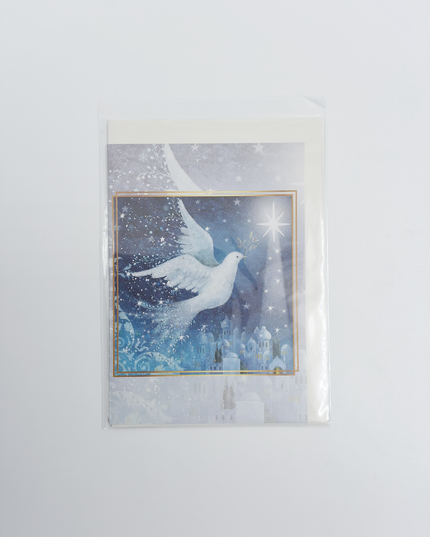 Wenskaart duif met sterren