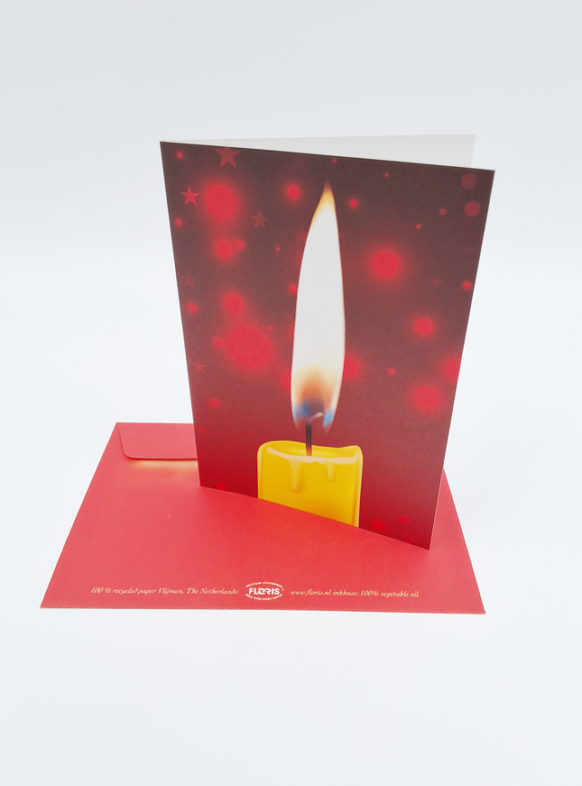 Wenskaart kaars sterkte feestdagen