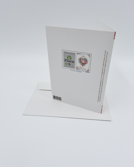 Kerstkaart bloemen hart