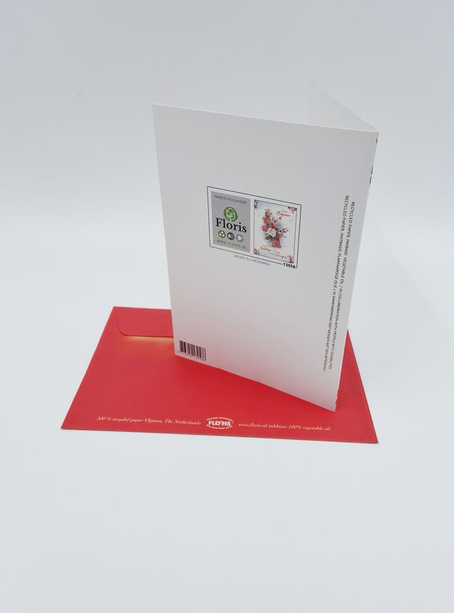 wenskaart bloemen in pot