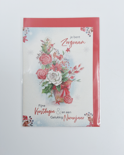 wenskaart bloemen in pot