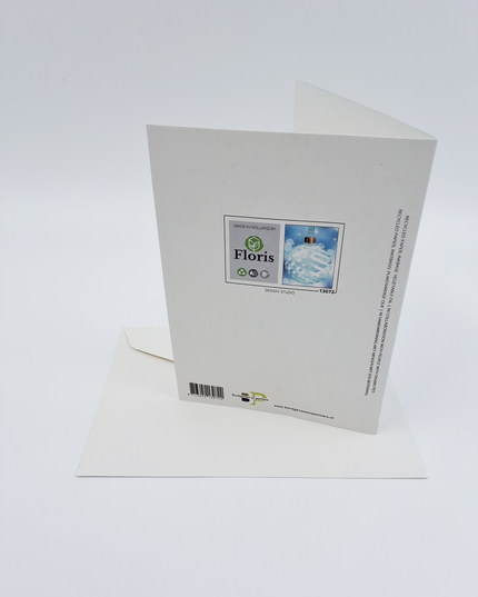 Wenskaart blauwe kerstbal