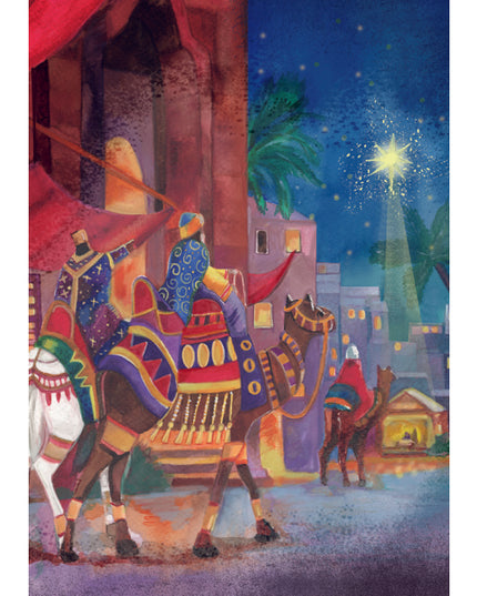 Wenskaart drie koningen in de stad