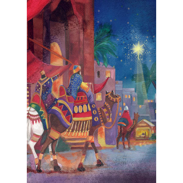 Wenskaart drie koningen in de stad