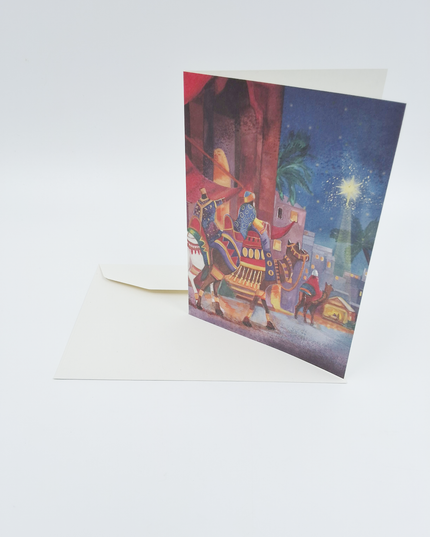 Wenskaart drie koningen in de stad