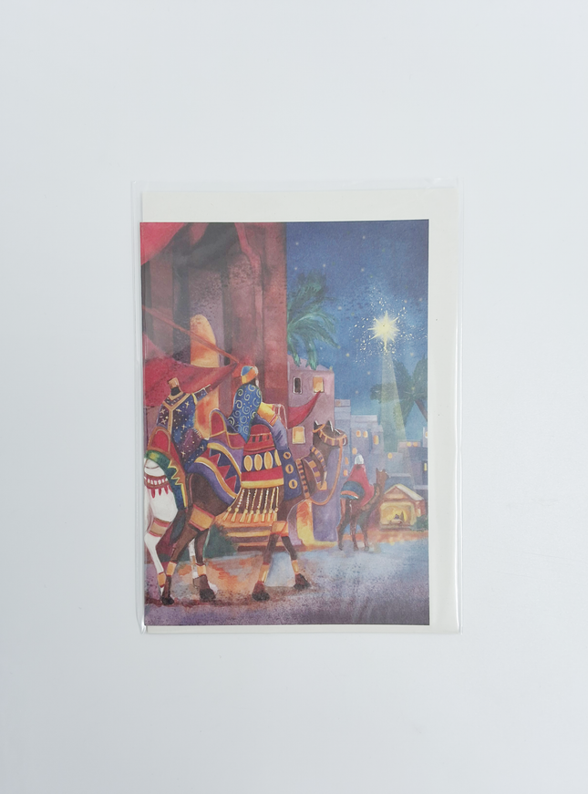 Wenskaart drie koningen in de stad