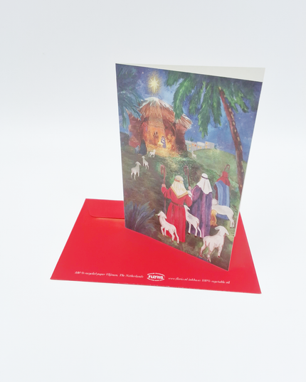 Wenskaart herders met schapen