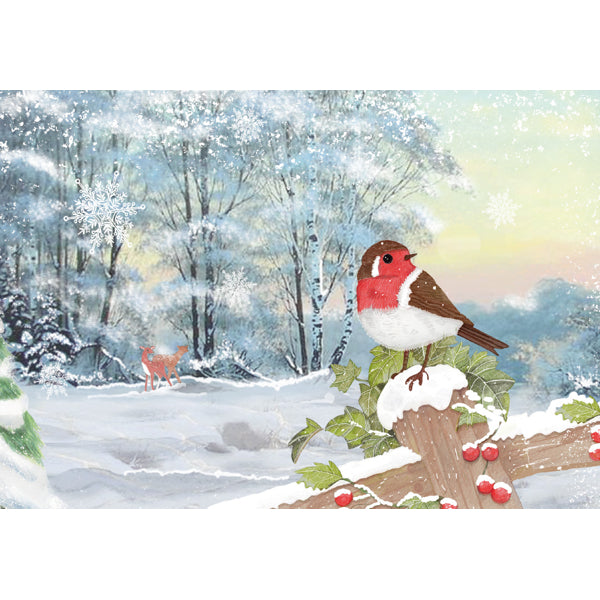 Wenskaart kerstman in bus