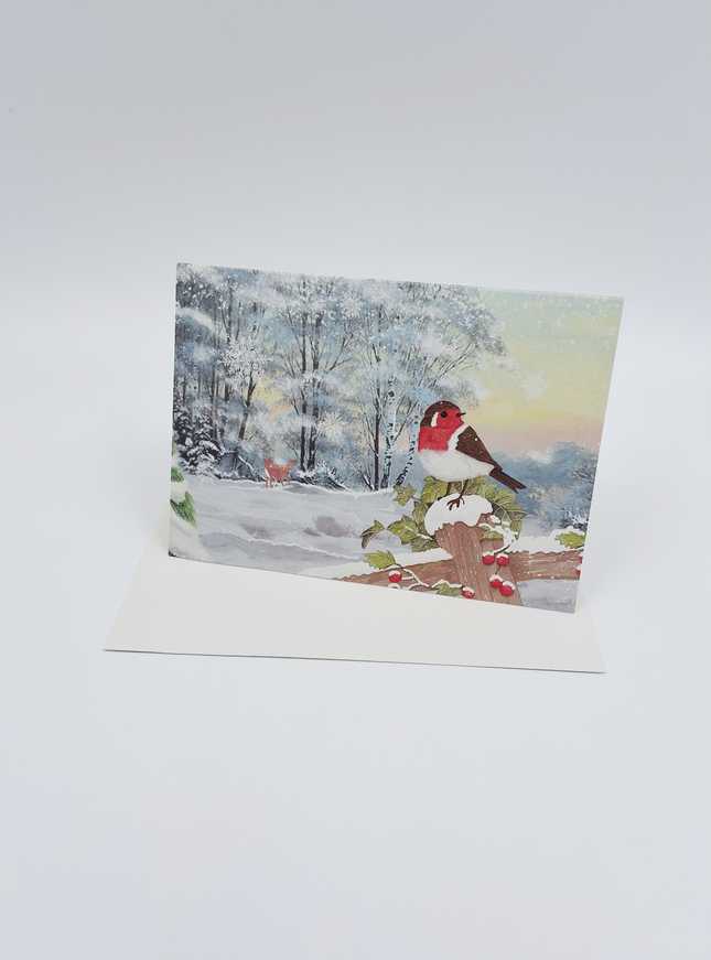 Wenskaart kerstman in bus