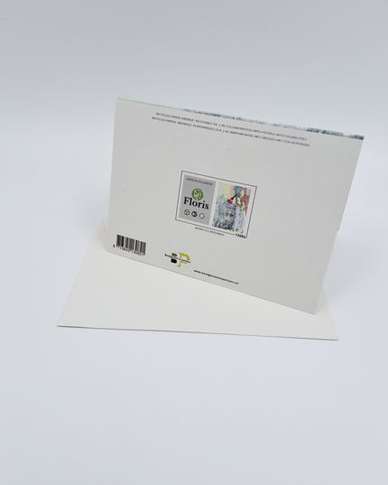 Wenskaart kerstman in bus