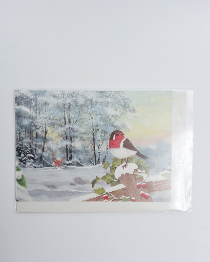 Wenskaart kerstman in bus