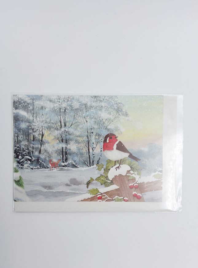 Wenskaart kerstman in bus