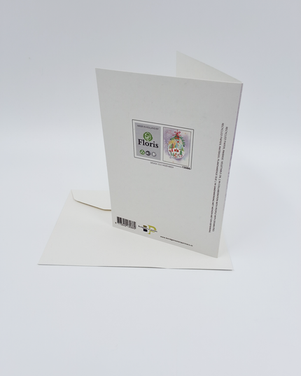 Wenskaart kerstbal met tekening