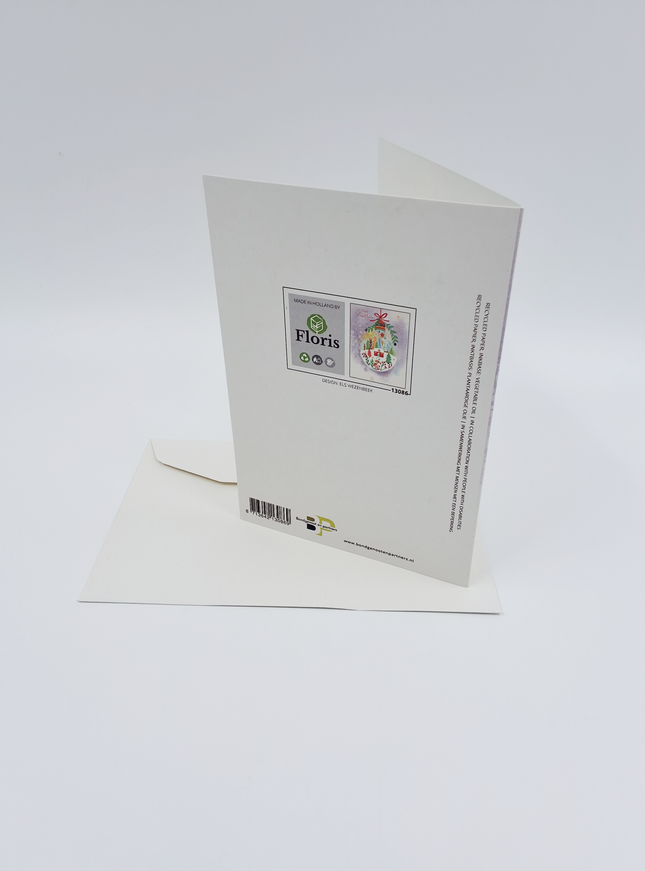 Wenskaart kerstbal met tekening