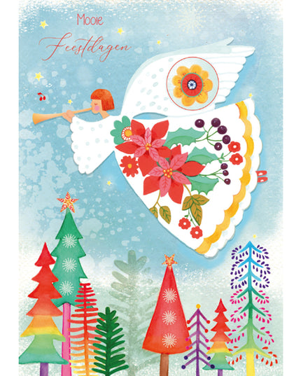 Wenskaart engel in kleur