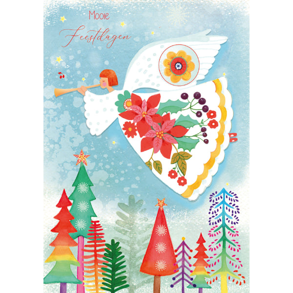 Wenskaart engel in kleur