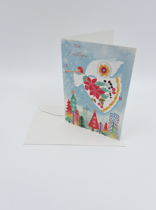 Wenskaart engel in kleur