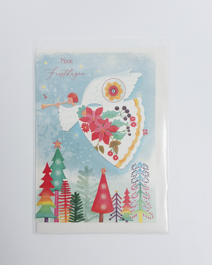 Wenskaart engel in kleur