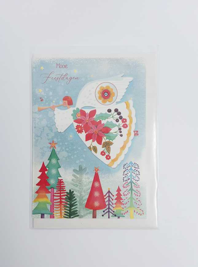 Wenskaart engel in kleur