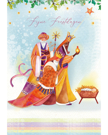 Wenskaart drie koningen in kleur