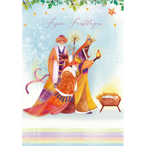 Wenskaart drie koningen in kleur