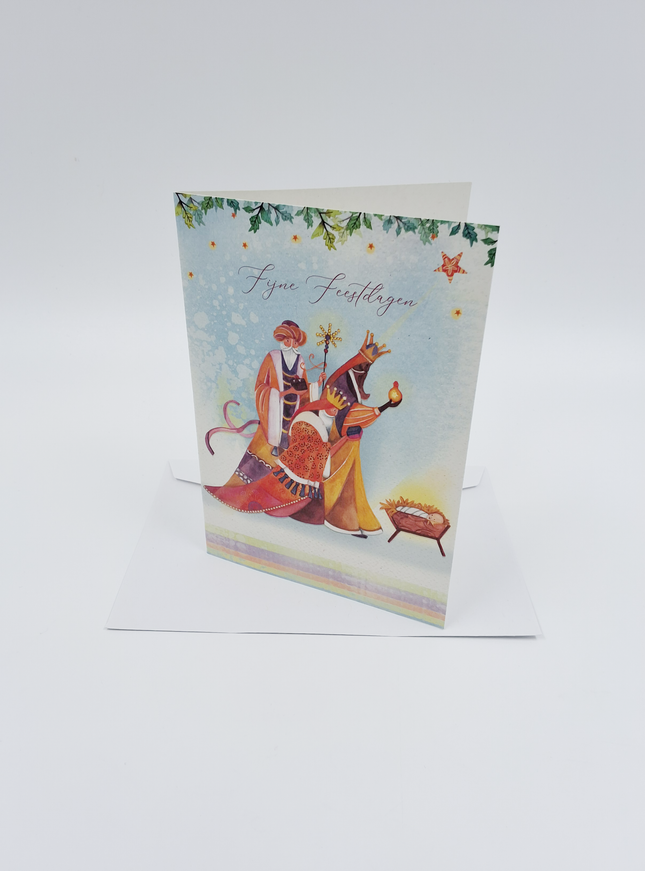 Wenskaart drie koningen in kleur