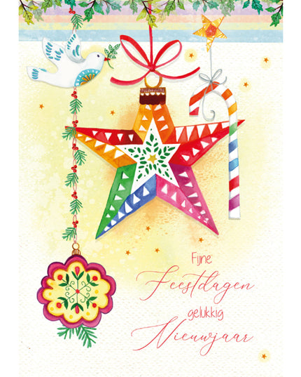 Wenskaart kerst ster