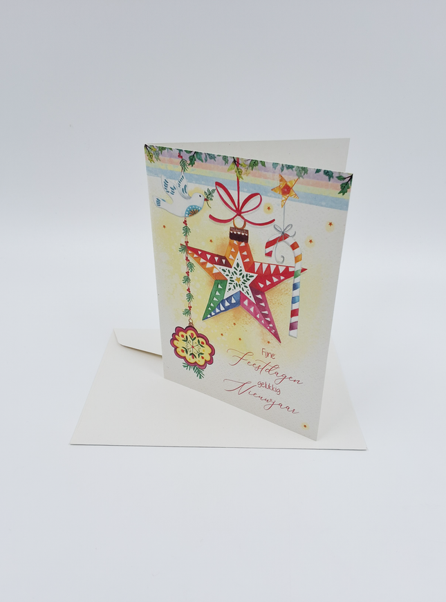 Wenskaart kerst ster