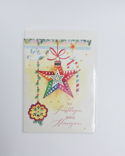Wenskaart kerst ster