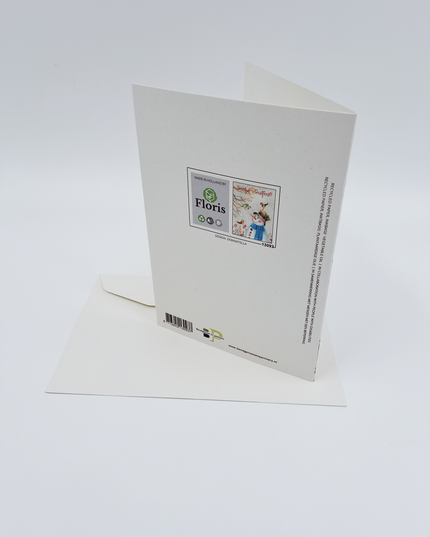 Wenskaart sneeuwman met vogels