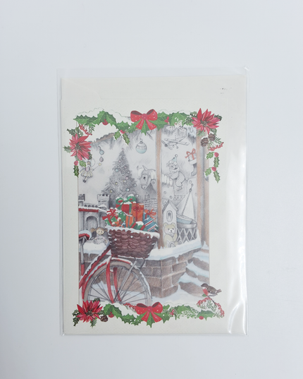 Wenskaart fiets met kado's